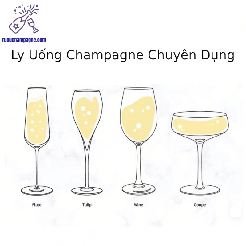 Cách uống rượu champagne bằng ly chuyên dụng