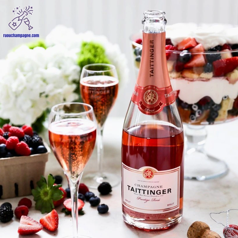 Đặc điểm của rượu champagne taittinger prestige rose
